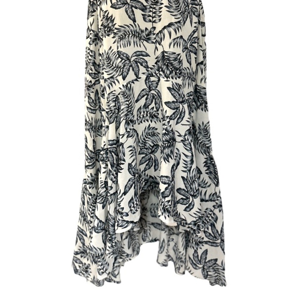 Palm Frond Shift Ruffle Hem Leaf Print HYVFE Maxi Vacation Cruise Sun Day Dress - Picture 10 of 16
